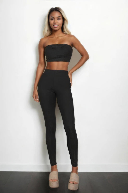 Ribbed Tube Top & Leggings Set | Mixtshop LLC