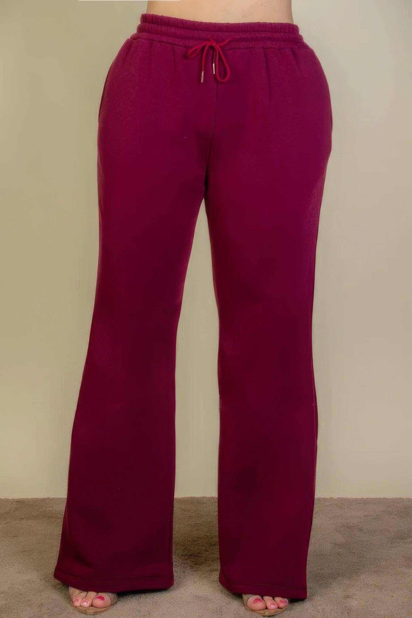 Plus Size Drawstring Waist Slant Pocket Sweatpants | Mixtshop LLC