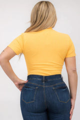 Plus Size Ribbed Short Sleeve Bodysuit | Mixtshop LLC
