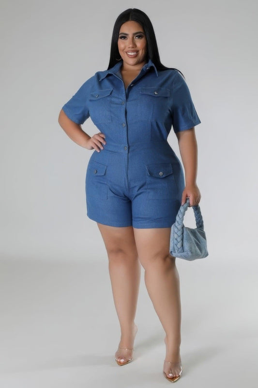 Semi-stretch Romper | Mixtshop LLC