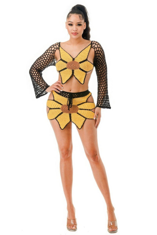 Crochet Skirt Set Sunflower | Mixtshop LLC