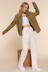 Button Down Cotton Denim Shacket | Mixtshop LLC