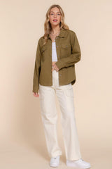 Button Down Cotton Denim Shacket | Mixtshop LLC