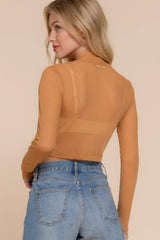 Long Sleeve Mock Neck Mesh Top | Mixtshop LLC