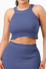 Halter Neck Tank Top And Bodycon Mini Skirt Set | Mixtshop LLC