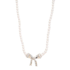 Pearl Ribbon Bow Pendant Necklace | Mixtshop LLC