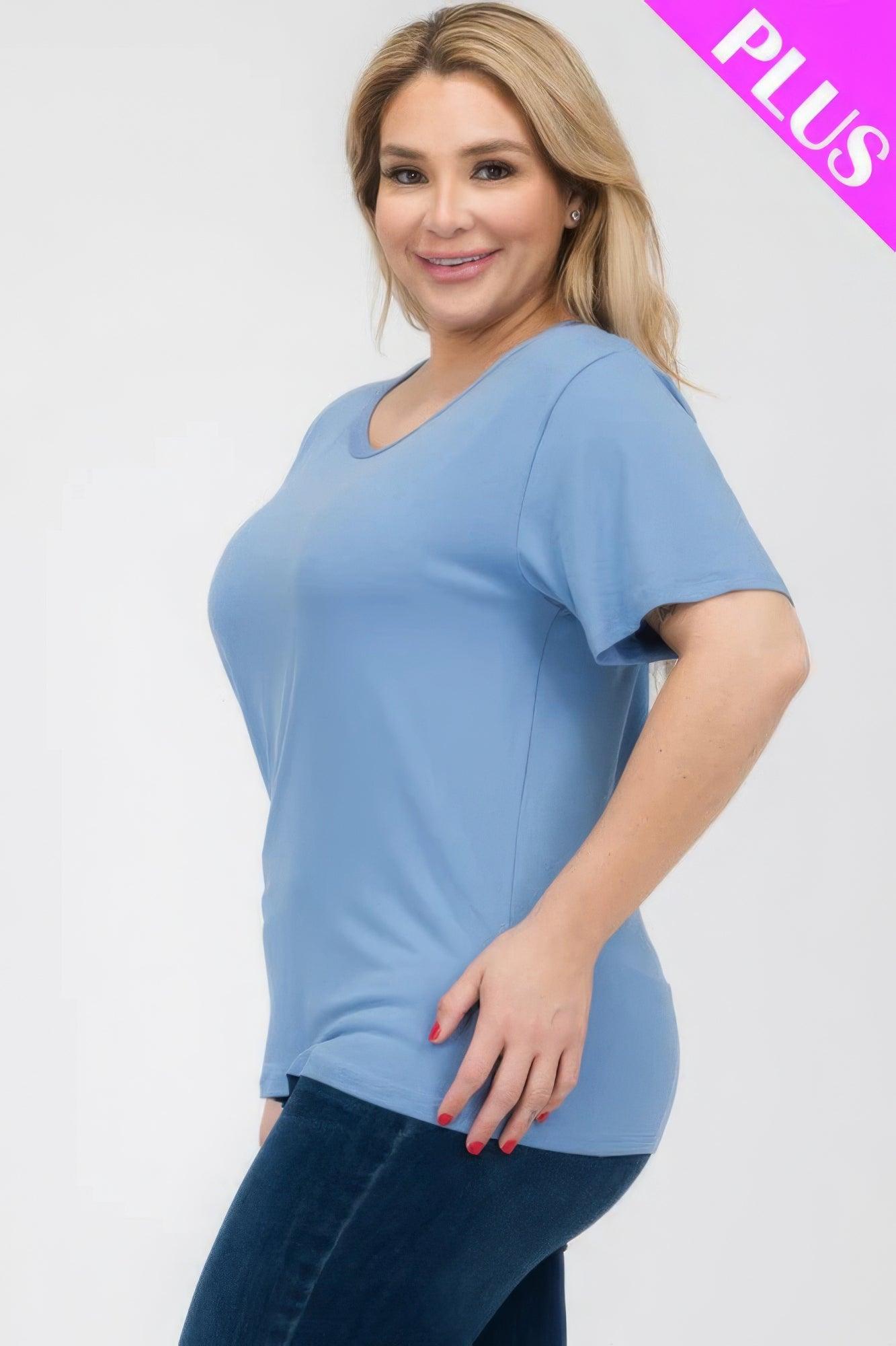 Plus Size Basic Short Sleeve T-shirt | Mixtshop LLC