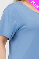 Plus Size Basic Short Sleeve T-shirt | Mixtshop LLC