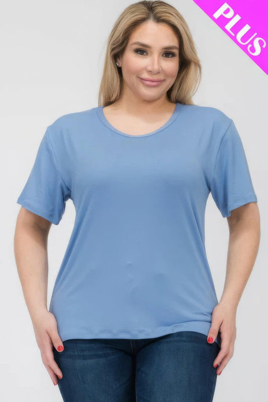 Plus Size Basic Short Sleeve T-shirt | Mixtshop LLC