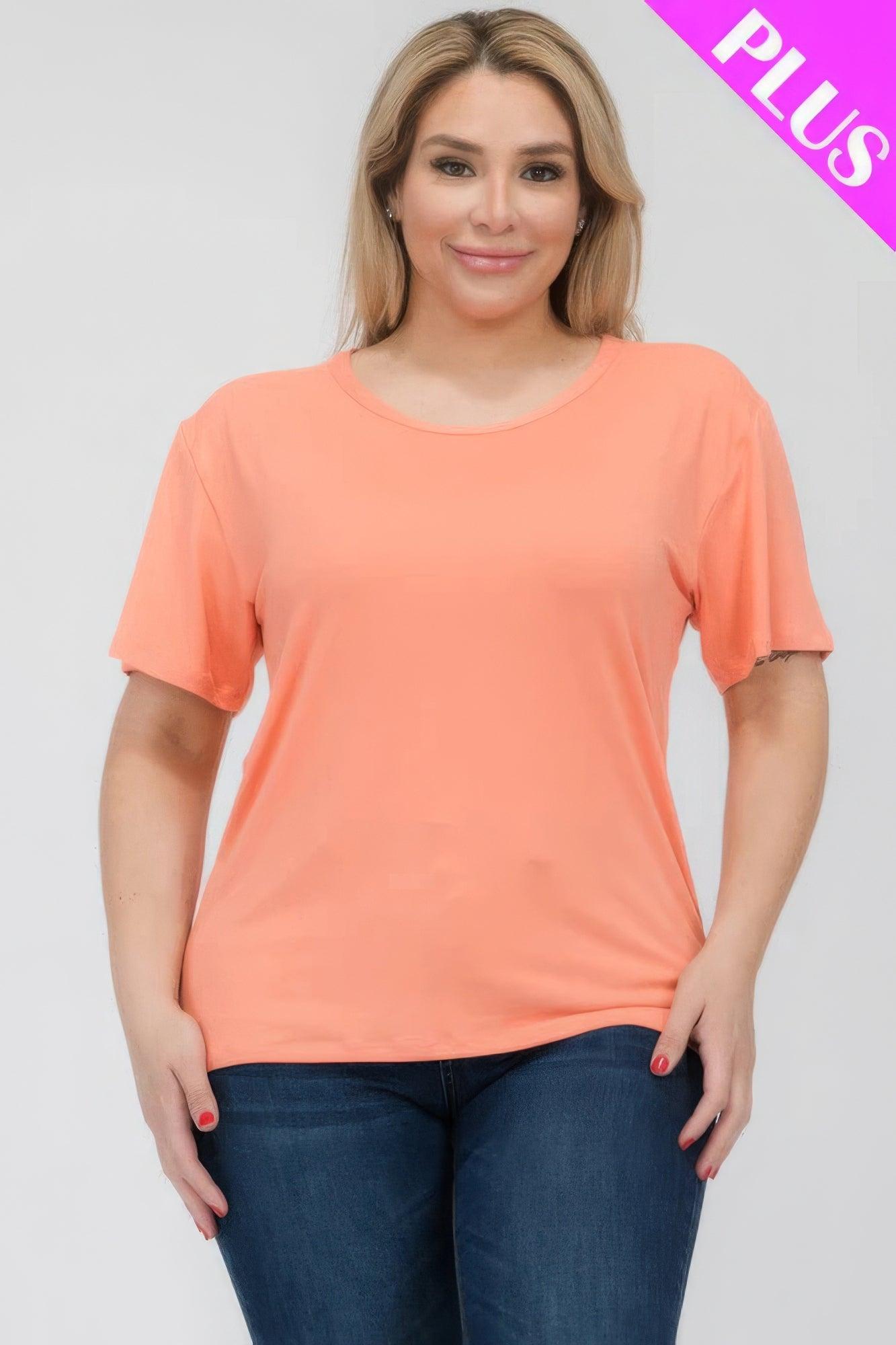 Plus Size Basic Short Sleeve T-shirt | Mixtshop LLC