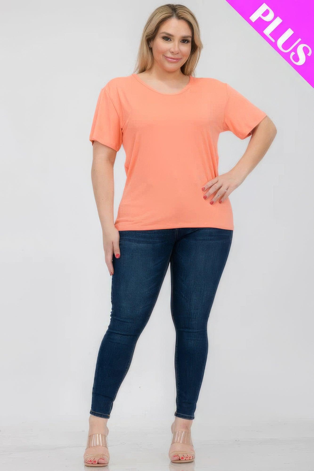 Plus Size Basic Short Sleeve T-shirt | Mixtshop LLC