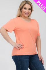 Plus Size Basic Short Sleeve T-shirt | Mixtshop LLC
