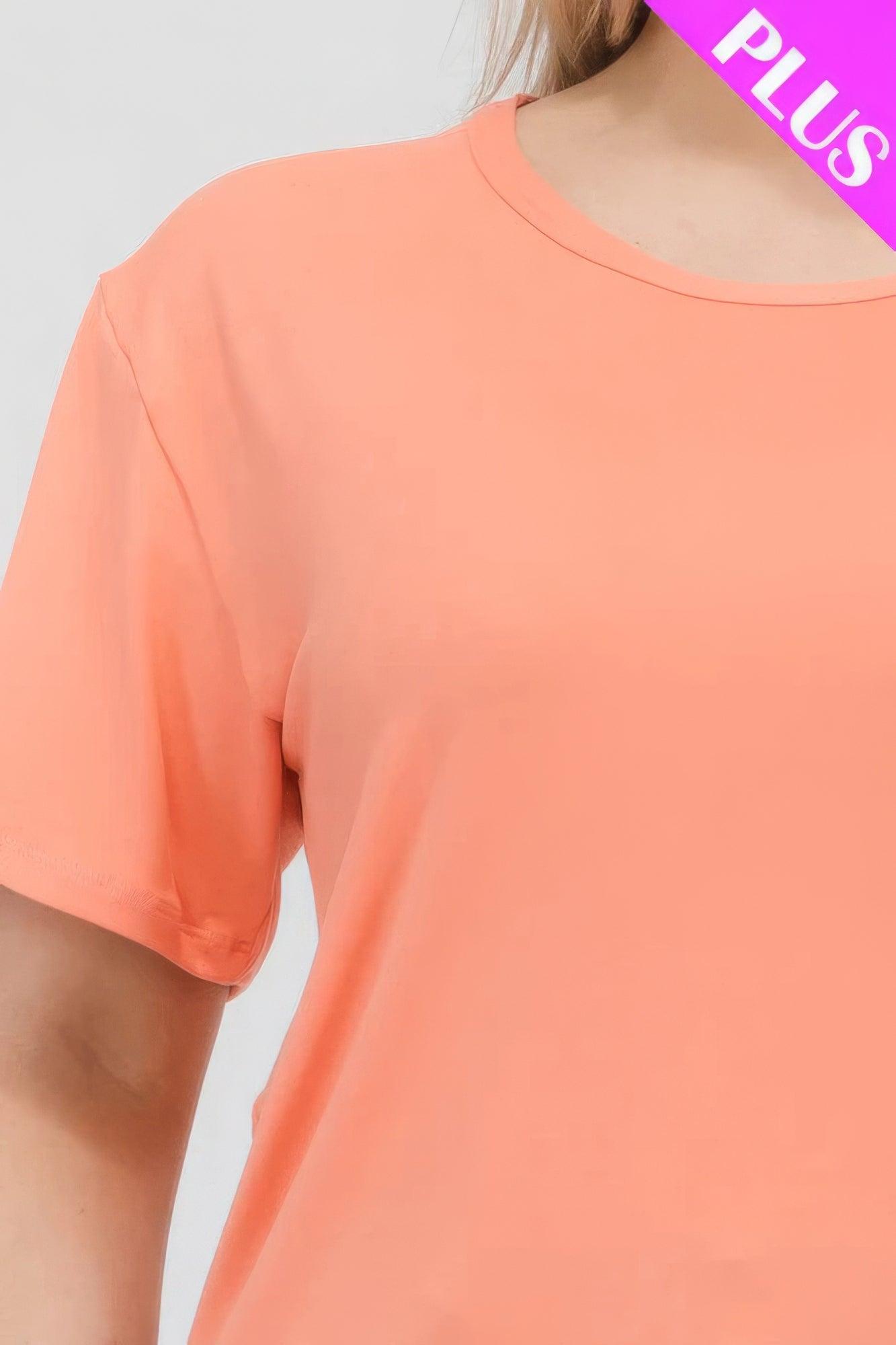 Plus Size Basic Short Sleeve T-shirt | Mixtshop LLC