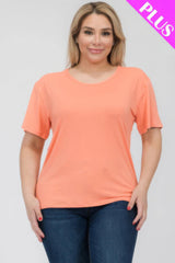 Plus Size Basic Short Sleeve T-shirt | Mixtshop LLC