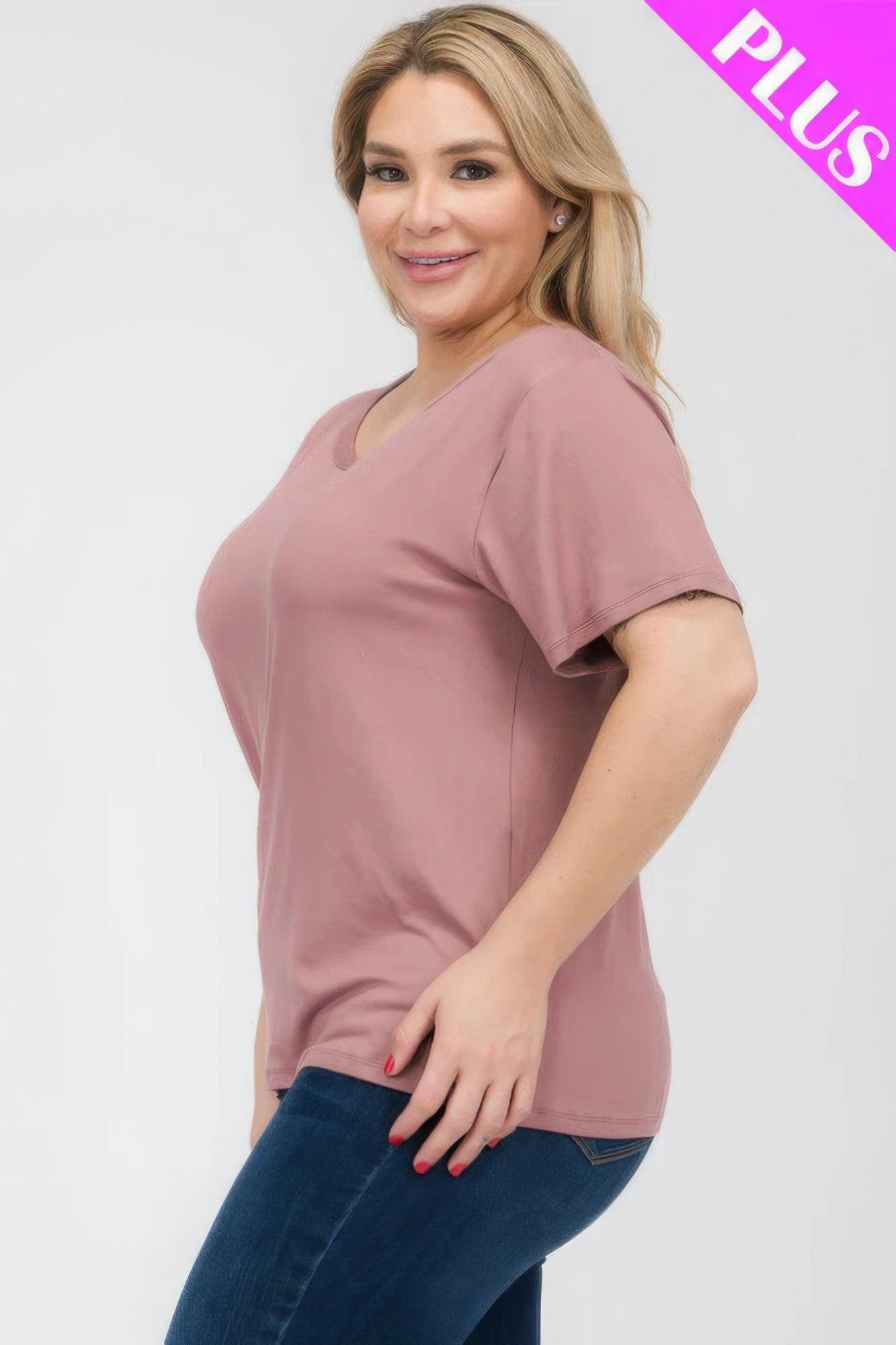 Plus Size Basic Short Sleeve T-shirt | Mixtshop LLC