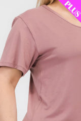 Plus Size Basic Short Sleeve T-shirt | Mixtshop LLC