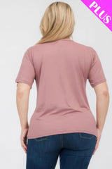 Plus Size Basic Short Sleeve T-shirt | Mixtshop LLC