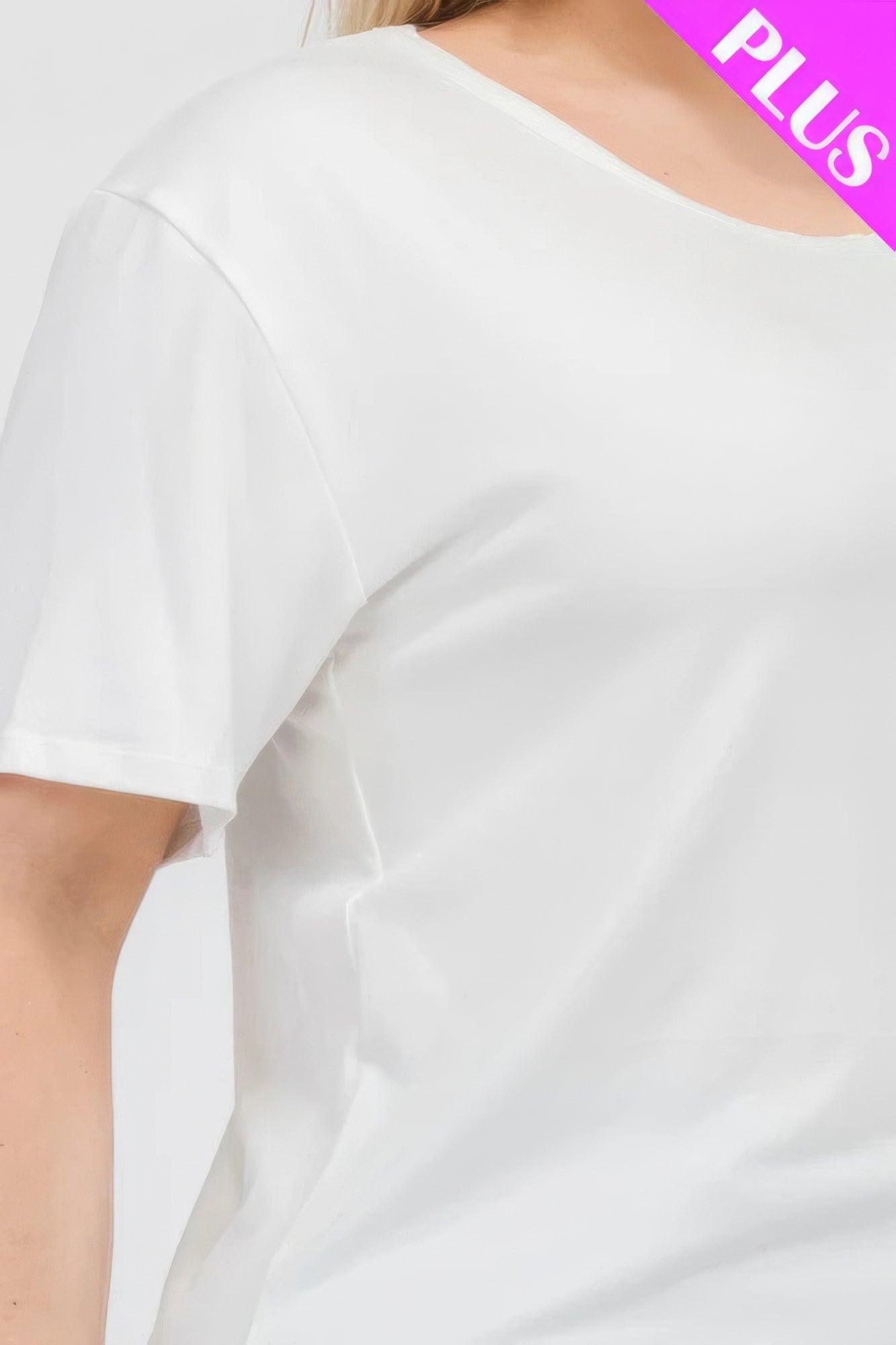 Plus Size Basic Short Sleeve T-shirt | Mixtshop LLC