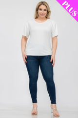 Plus Size Basic Short Sleeve T-shirt | Mixtshop LLC