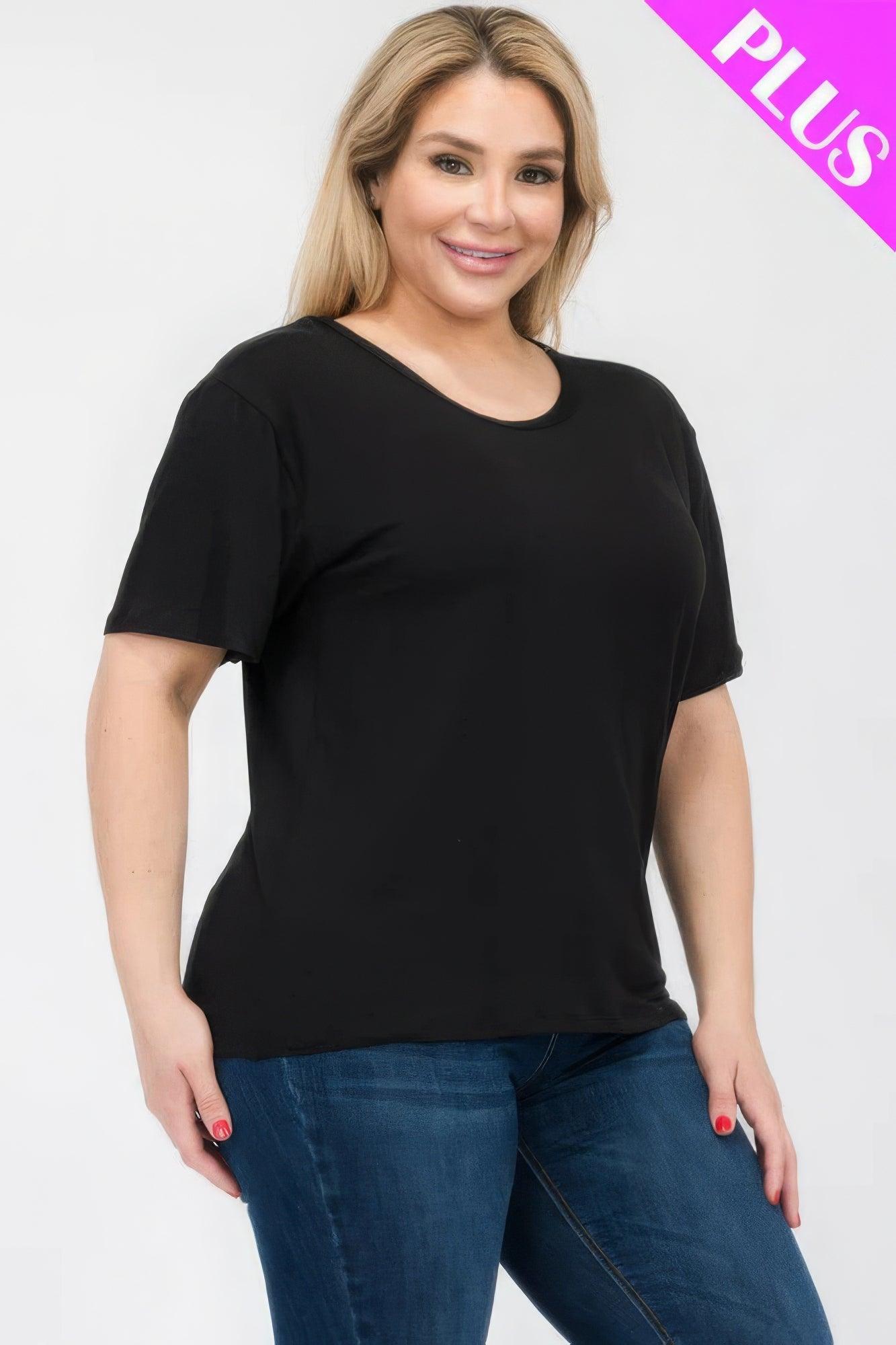 Plus Size Basic Short Sleeve T-shirt | Mixtshop LLC
