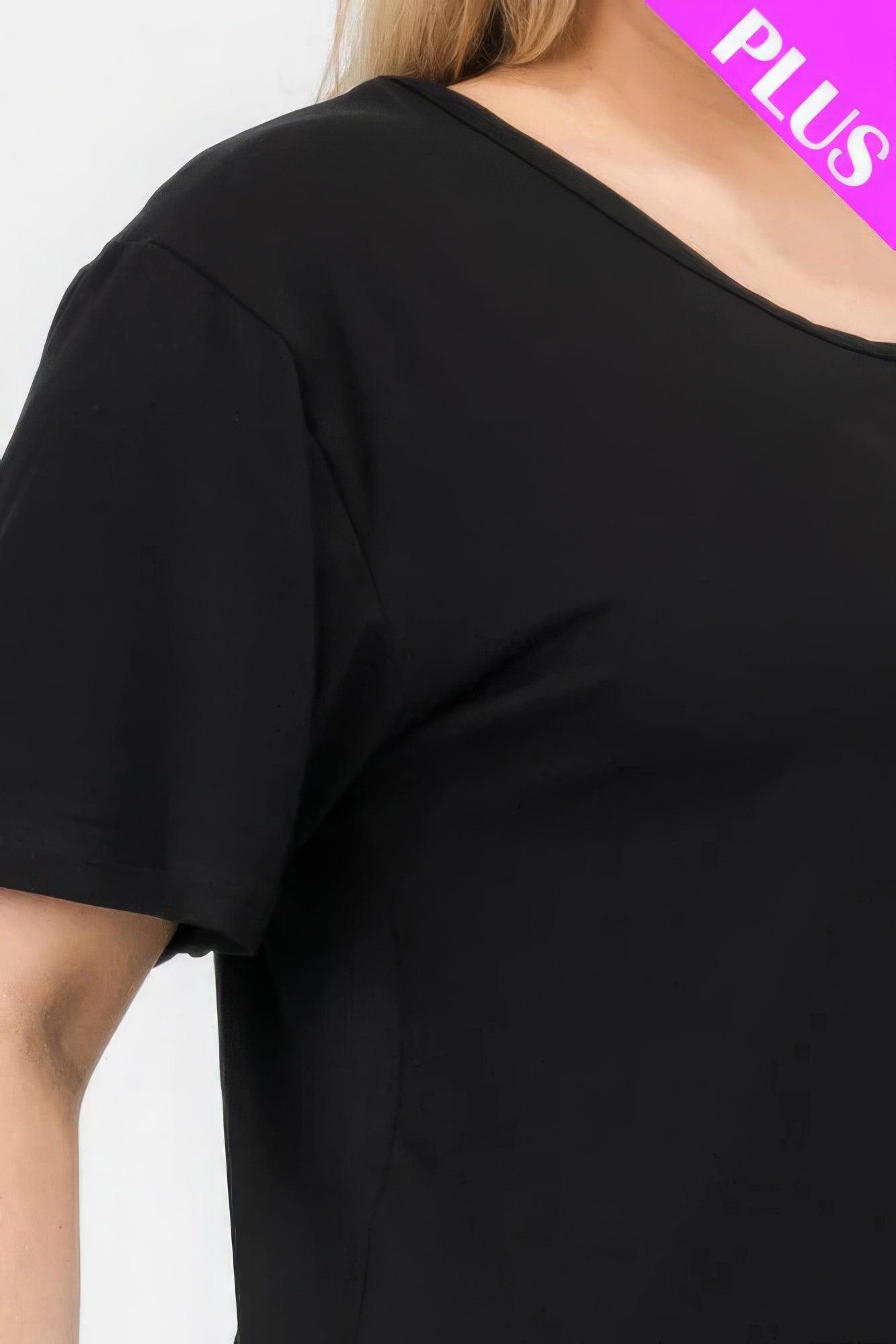 Plus Size Basic Short Sleeve T-shirt | Mixtshop LLC