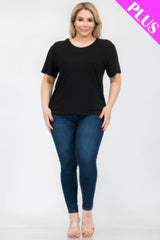 Plus Size Basic Short Sleeve T-shirt | Mixtshop LLC