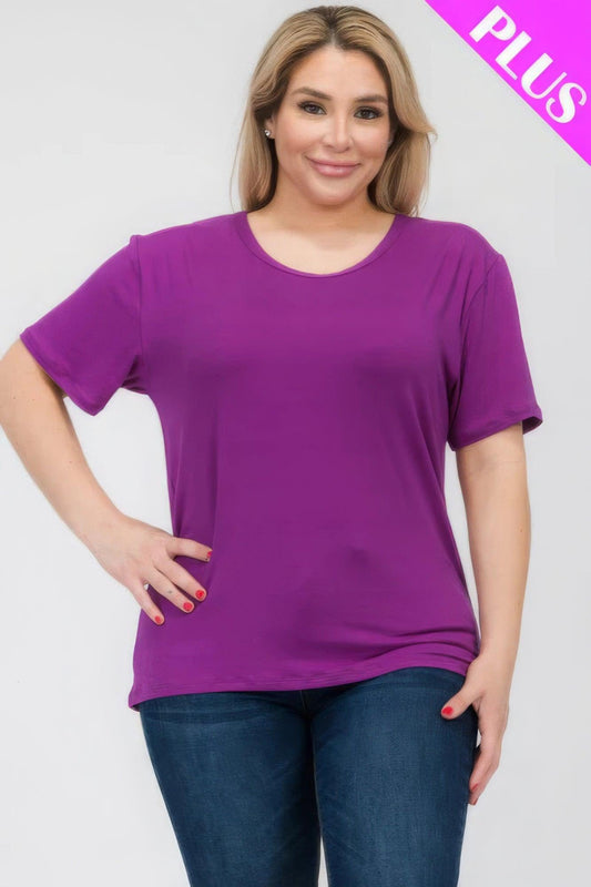 Plus Size Basic Short Sleeve T-shirt | Mixtshop LLC