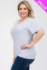Plus Size Basic Short Sleeve T-shirt | Mixtshop LLC