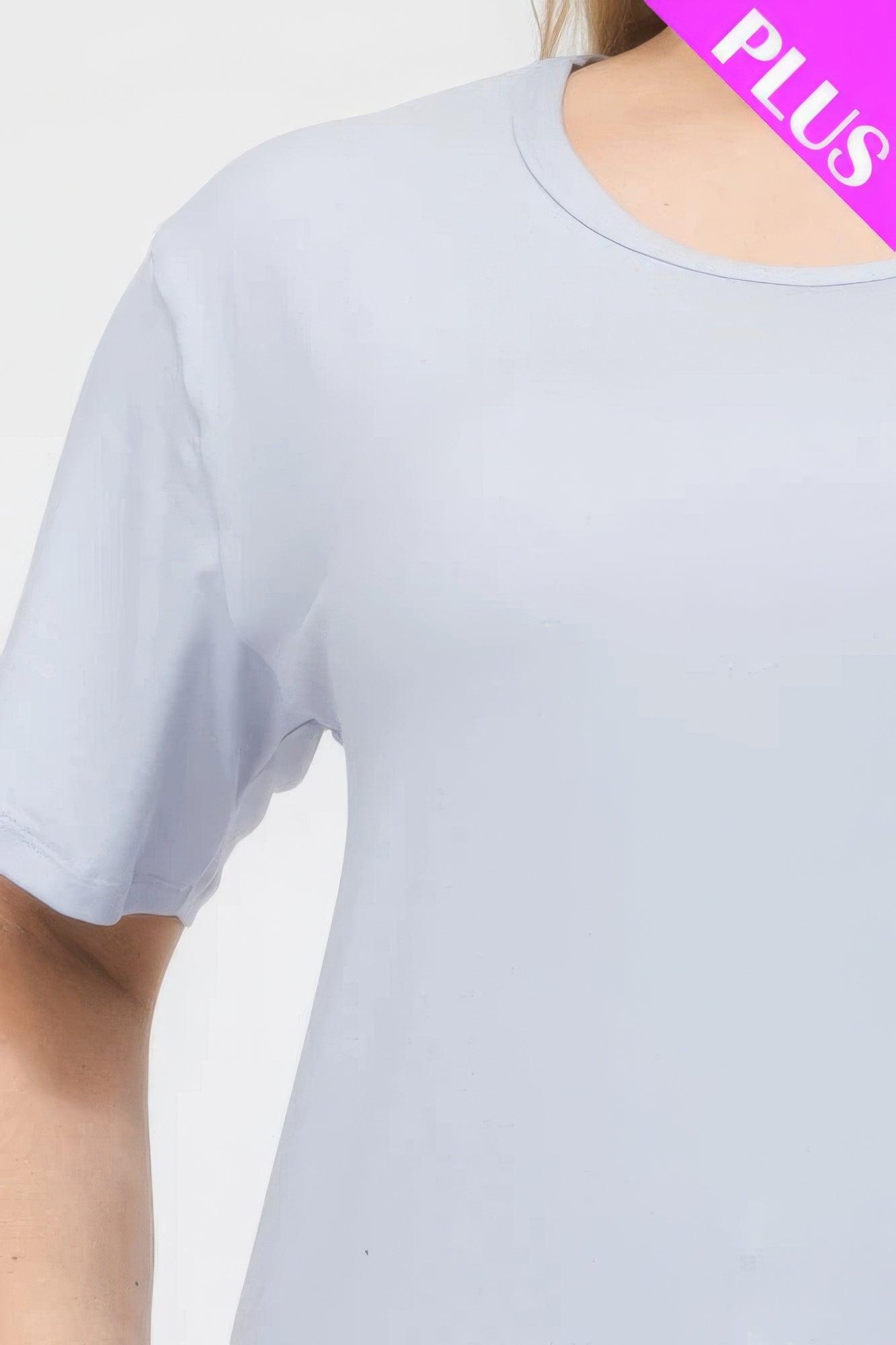 Plus Size Basic Short Sleeve T-shirt | Mixtshop LLC