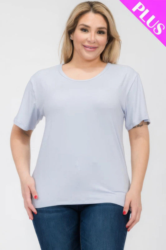 Plus Size Basic Short Sleeve T-shirt | Mixtshop LLC