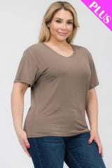 Plus Size Basic Short Sleeve T-shirt | Mixtshop LLC