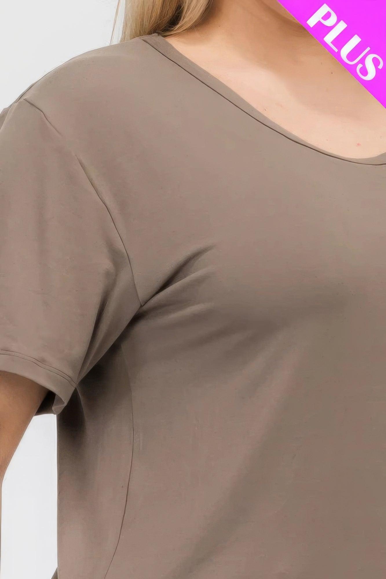 Plus Size Basic Short Sleeve T-shirt | Mixtshop LLC