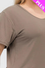 Plus Size Basic Short Sleeve T-shirt | Mixtshop LLC