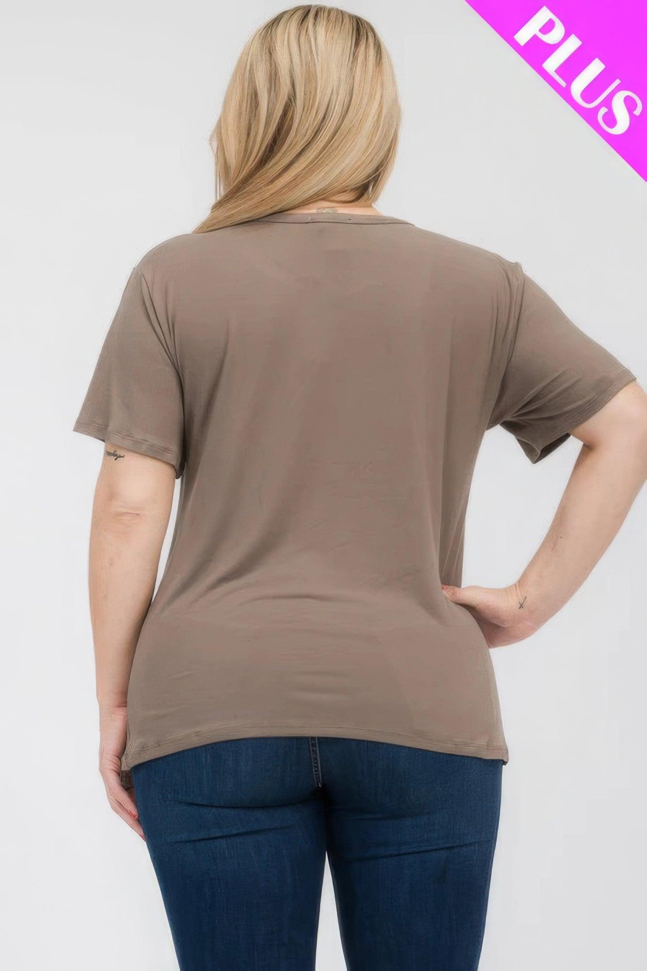 Plus Size Basic Short Sleeve T-shirt | Mixtshop LLC