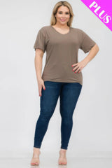 Plus Size Basic Short Sleeve T-shirt | Mixtshop LLC