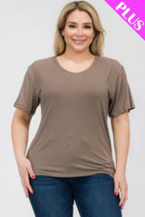 Plus Size Basic Short Sleeve T-shirt | Mixtshop LLC
