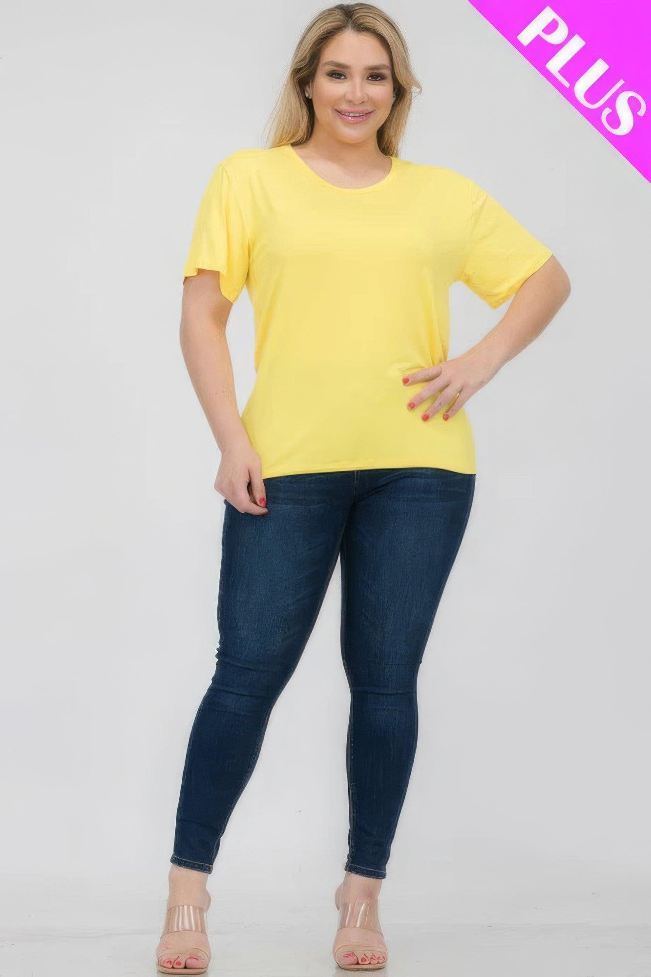 Plus Size Basic Short Sleeve T-shirt | Mixtshop LLC