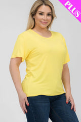 Plus Size Basic Short Sleeve T-shirt | Mixtshop LLC