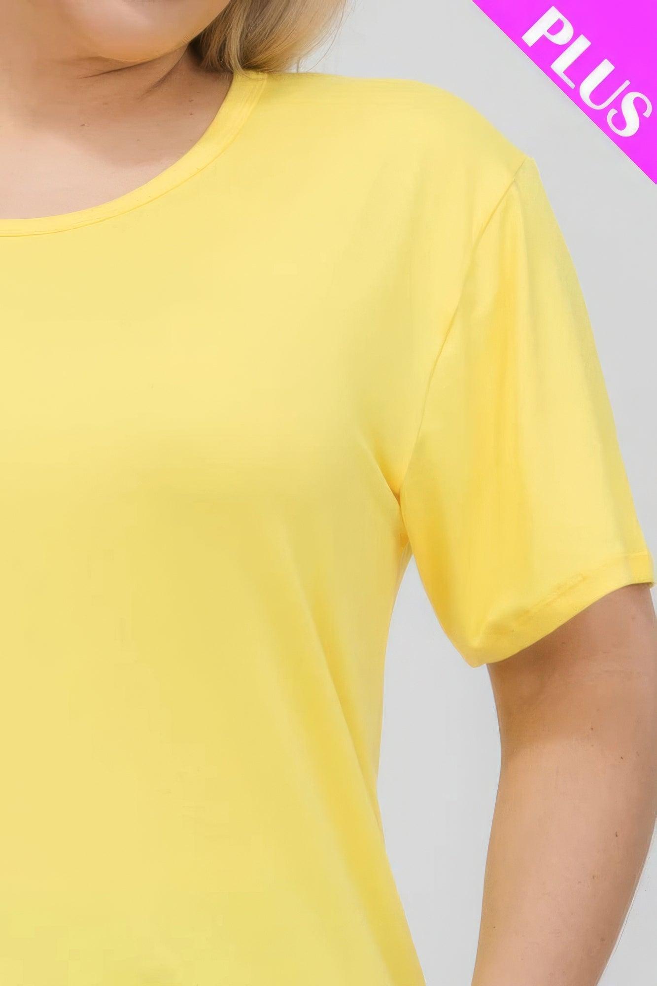 Plus Size Basic Short Sleeve T-shirt | Mixtshop LLC