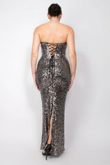 Sequin V-bar Crisscross Tube Dress | Mixtshop LLC