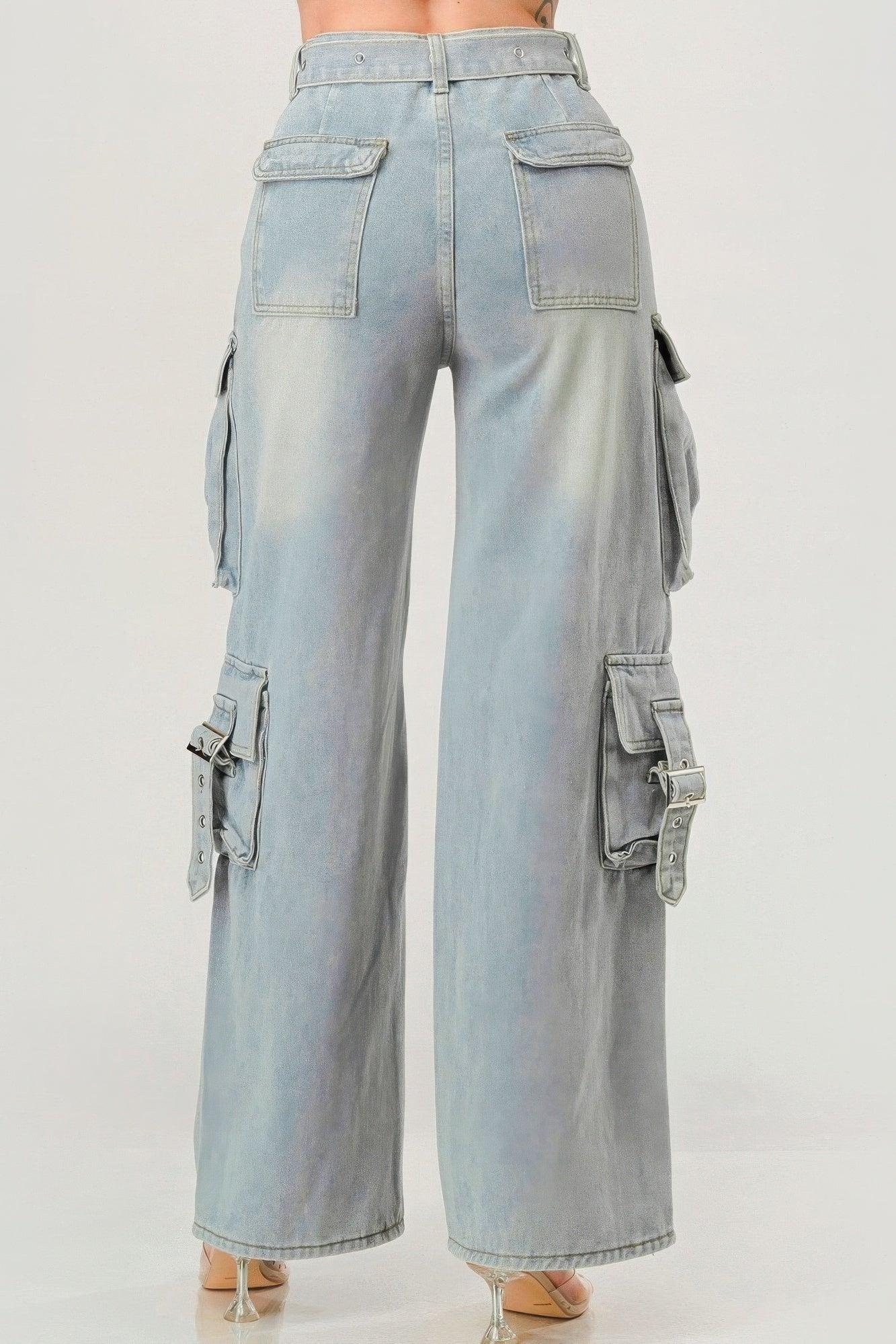 Belted Denim Cargo Jean | Mixtshop LLC