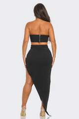 Front Eyelet Buckle Belt Top And Skirt Set | Mixtshop LLC