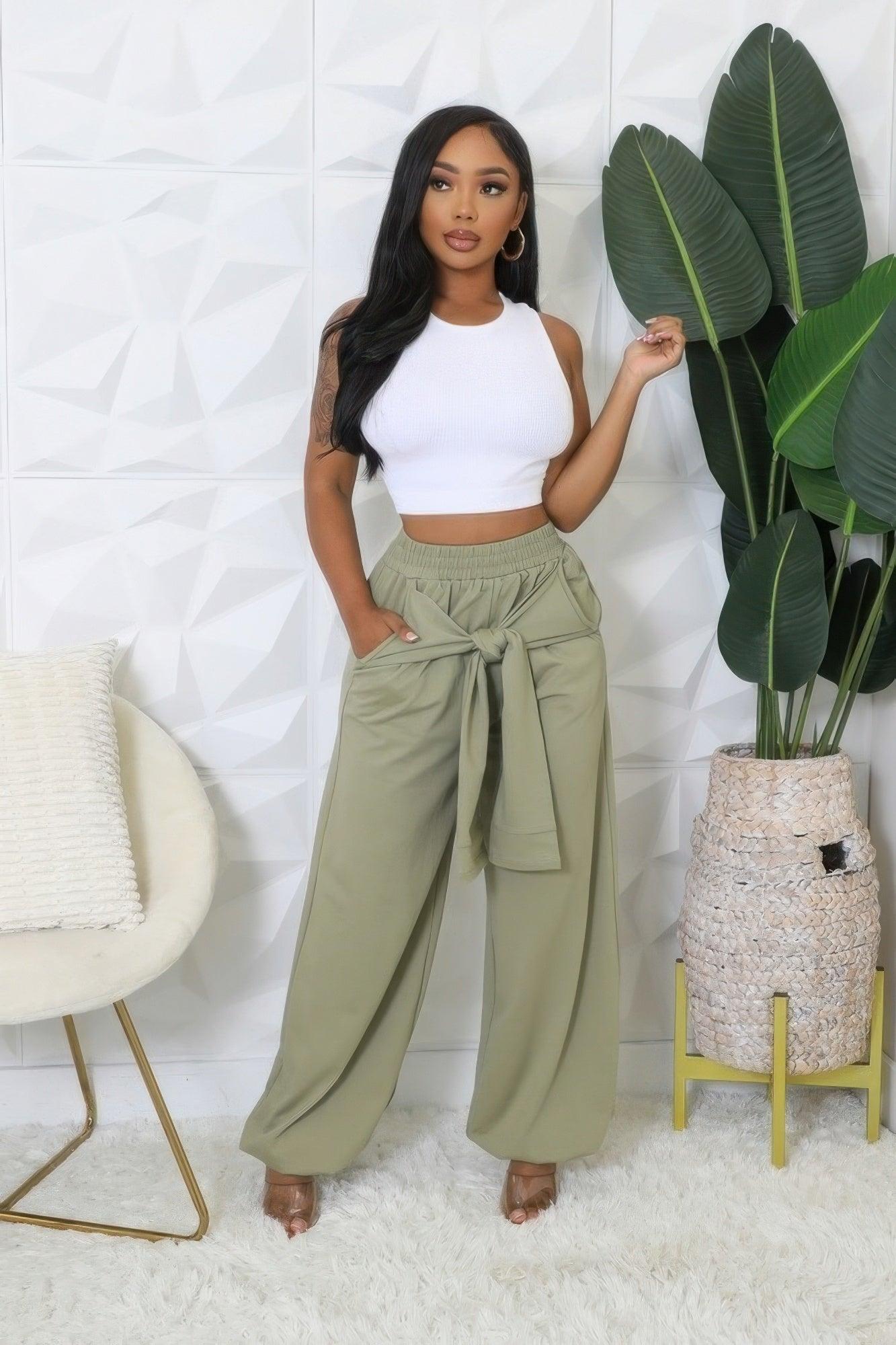 High-waisted Stretch Pants | Mixtshop LLC