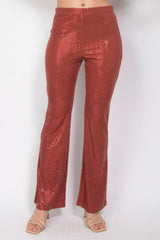 Sequined Fit & Flare Midrise Pants | Mixtshop LLC