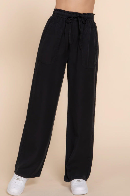 Elastic Waist Tencel Long Pants | Mixtshop LLC