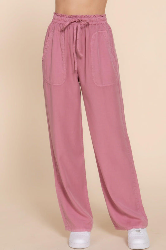 Elastic Waist Tencel Long Pants | Mixtshop LLC
