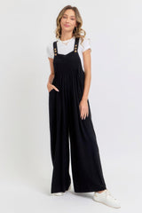 Adjustable Strap Overall Wide Leg Jumpsuit | Mixtshop LLC