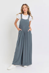 Adjustable Strap Overall Wide Leg Jumpsuit | Mixtshop LLC