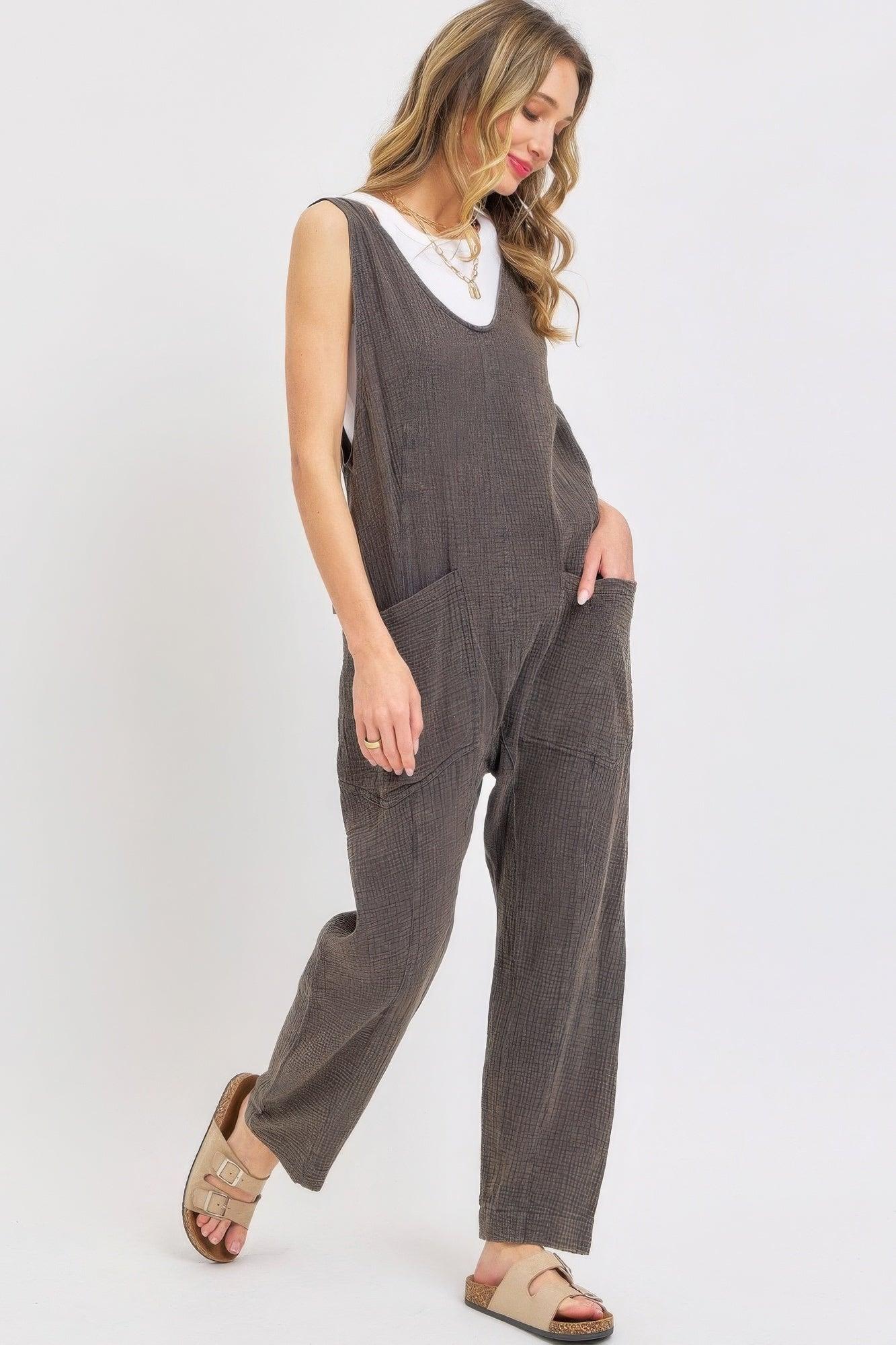 Mineral Washed Summer Jumpsuit | Mixtshop LLC