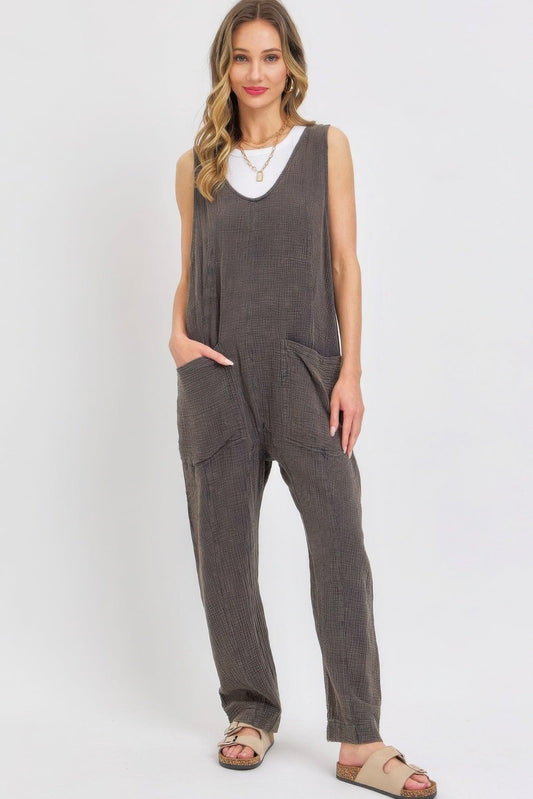 Mineral Washed Summer Jumpsuit | Mixtshop LLC